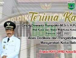 Terimakasih Ibu Dewanti Rumpoko dan Bapak Punjul Santoso Dari Fraksi PDI-P DPRD Kota Batu